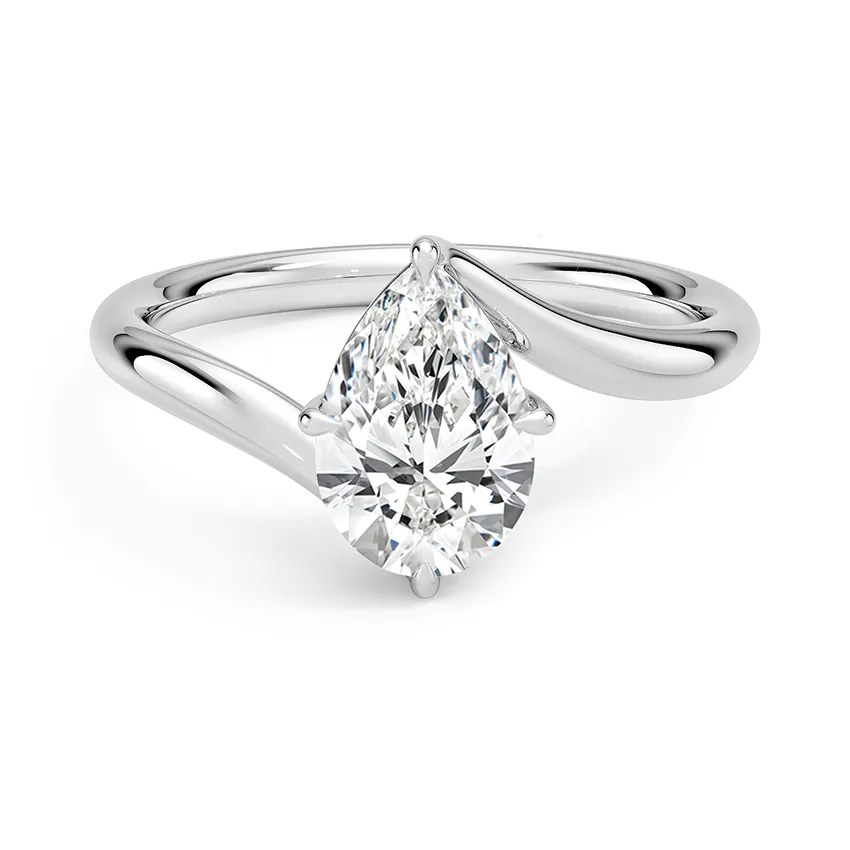 Solitaire Twisted Pear Cut Engagement Ring