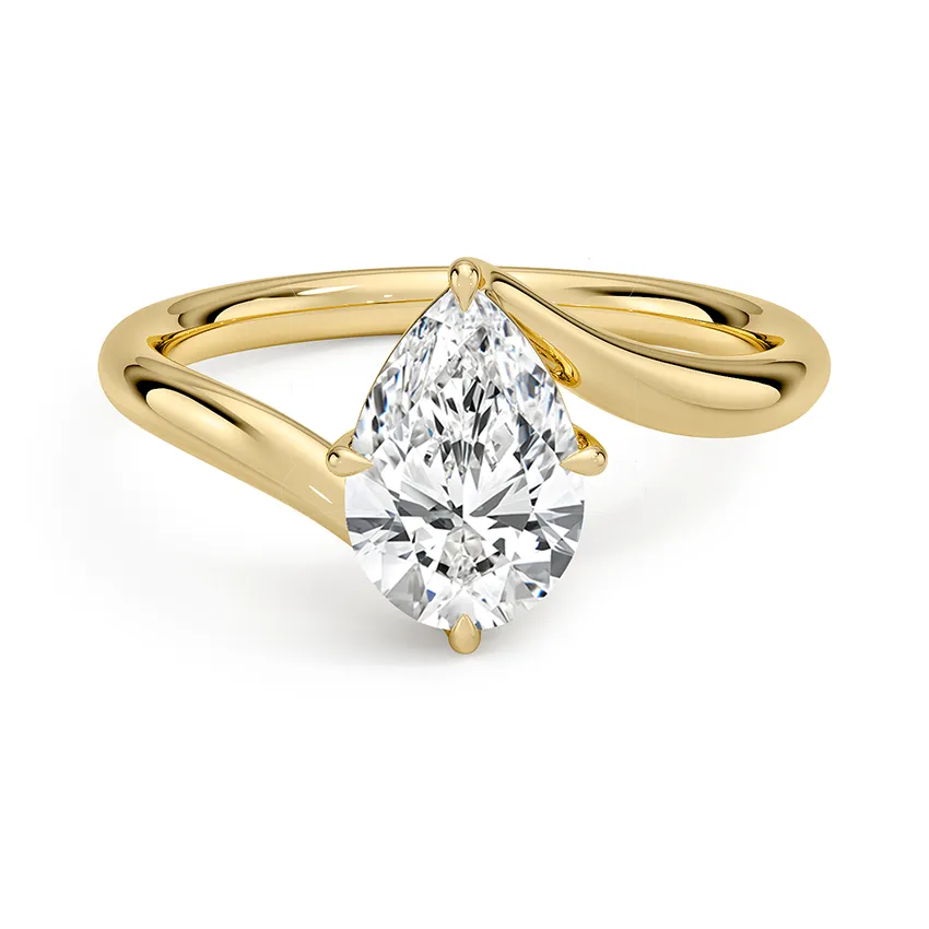 Solitaire Twisted Pear Cut Engagement Ring