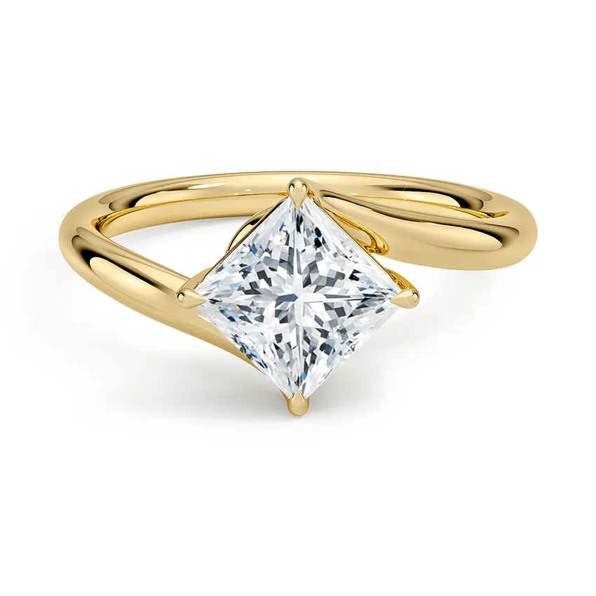 Solitaire Twisted Princess Cut Engagement Ring