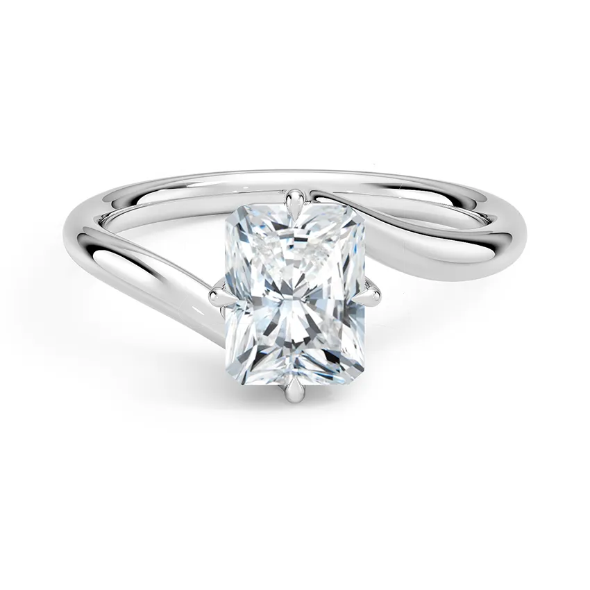 Solitaire Twisted Radiant Cut Engagement Ring