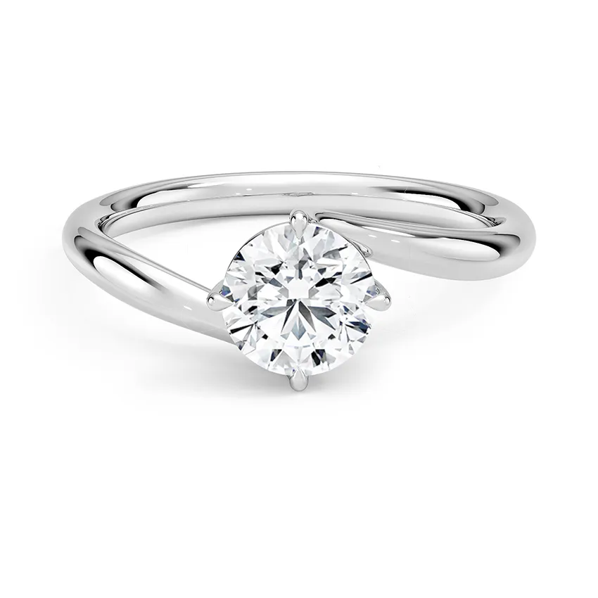 Solitaire Twisted Round Cut Engagement Ring