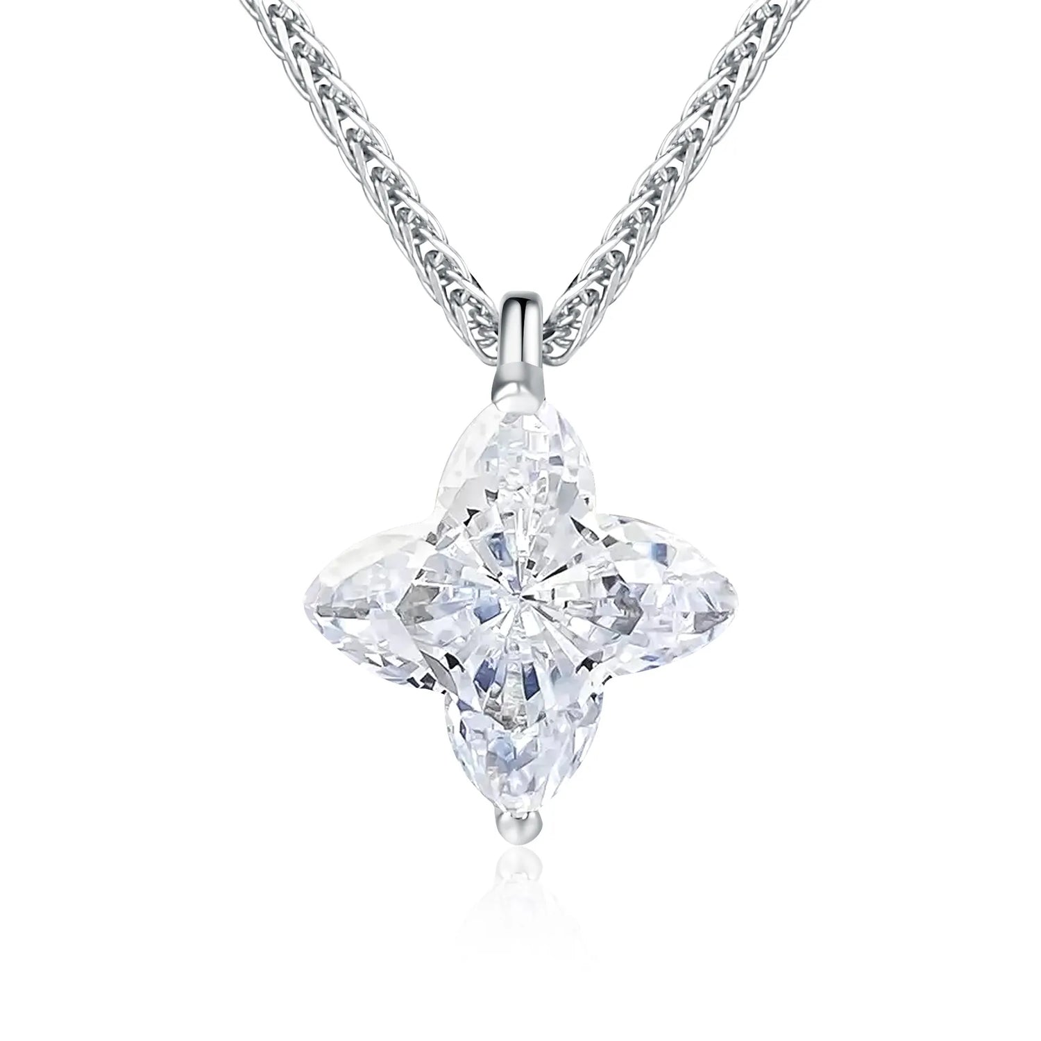 Cross Flower Star cut Moissanite Pendant