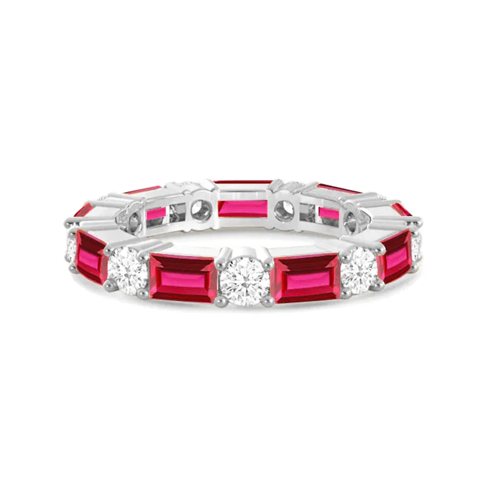 Ruby and Lab Grown Diamond Eternity Band