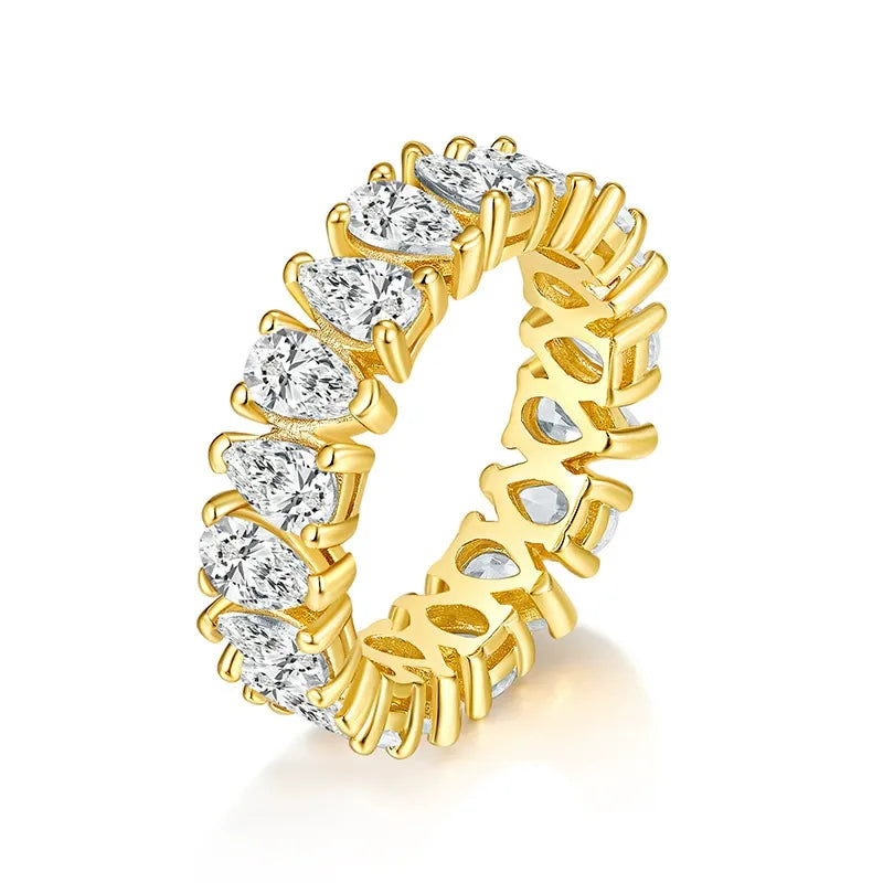 Pear Moissanite Eternity Band