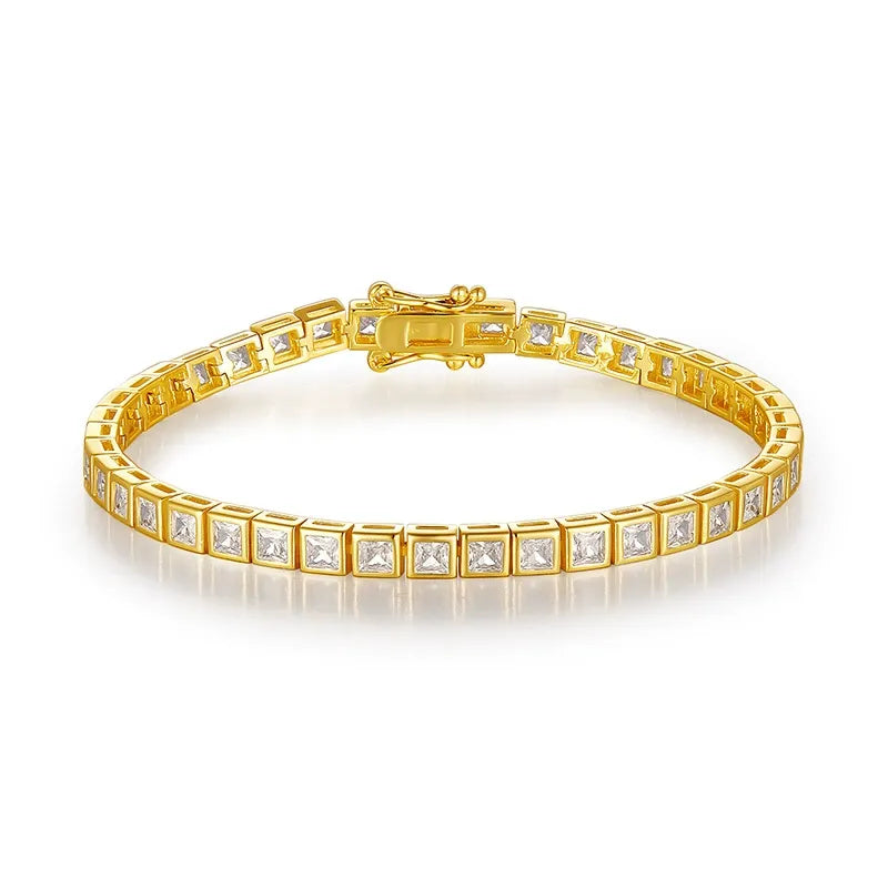 Princess Moissanite Bezel Tennis Bracelet