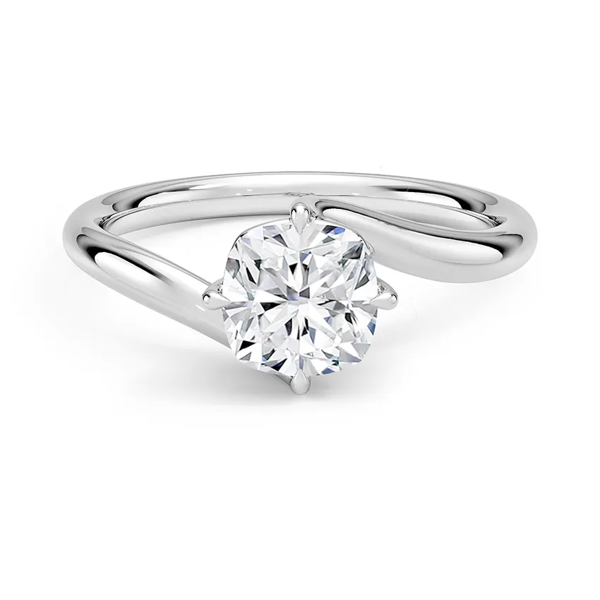 Solitaire Twisted Cushion Cut Engagement Ring