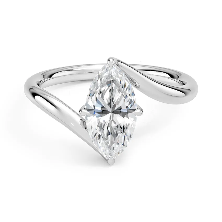 Solitaire Twisted Marquise Cut Engagement Ring