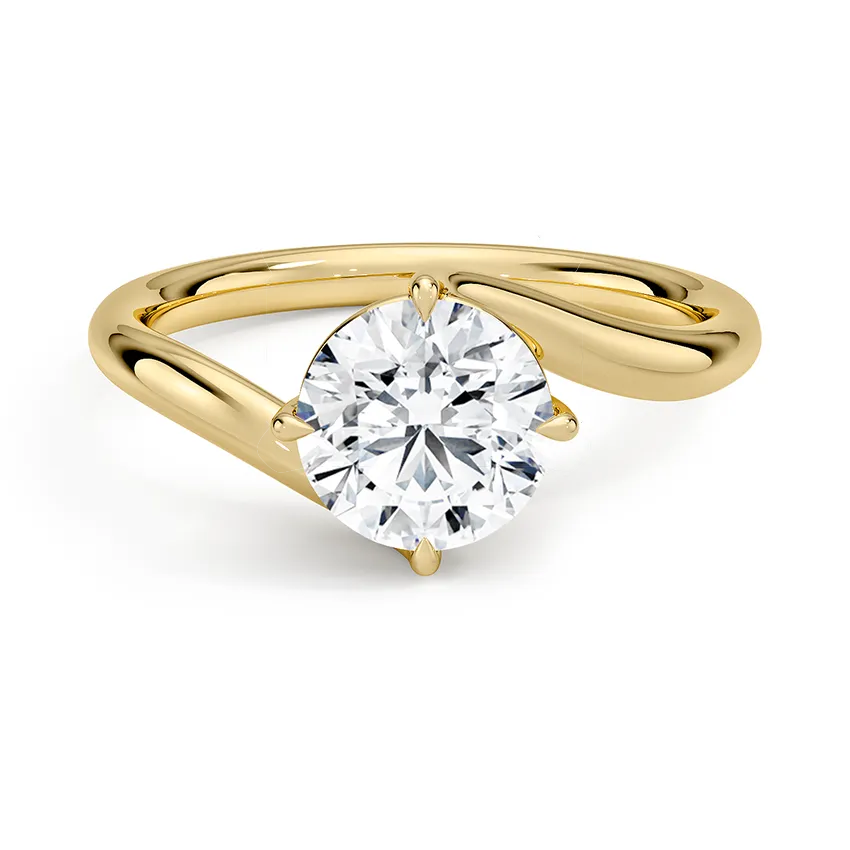 Solitaire Twisted Round Cut Engagement Ring