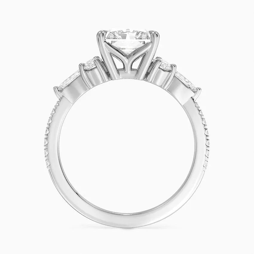round & pear cluster pave Radiant Cut Engagement Ring