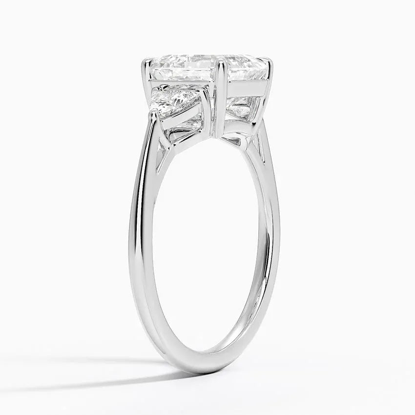 Trillion Cut Three Stone Asscher Engagement Ring
