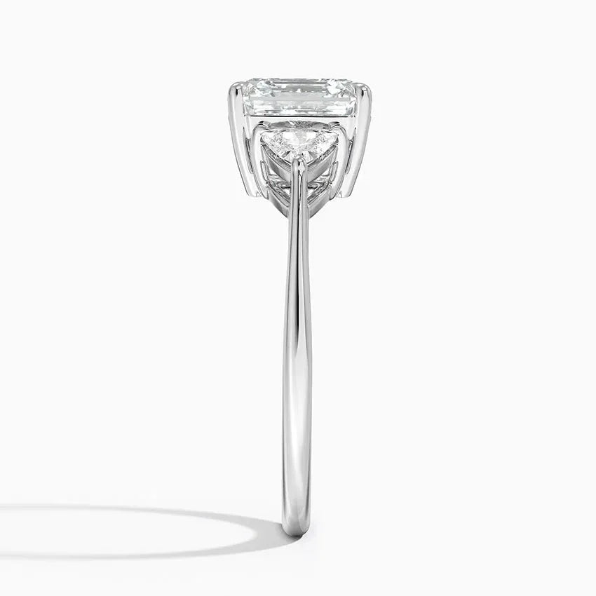 Trillion Cut Three Stone Asscher Engagement Ring
