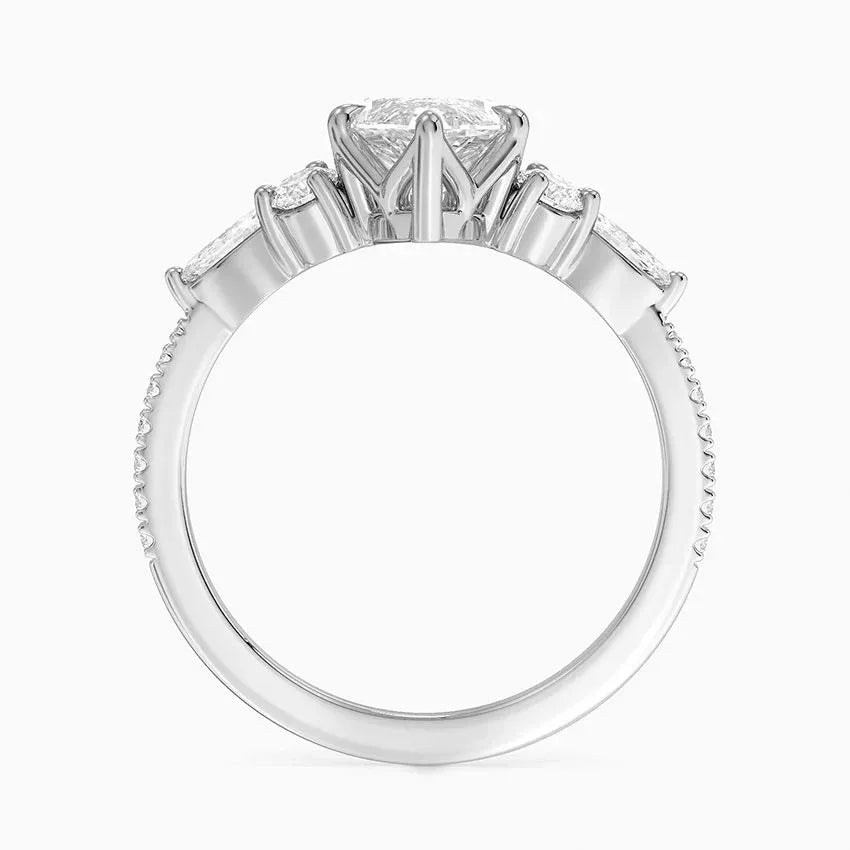 round & pear cluster pave Marquise Cut Engagement Ring