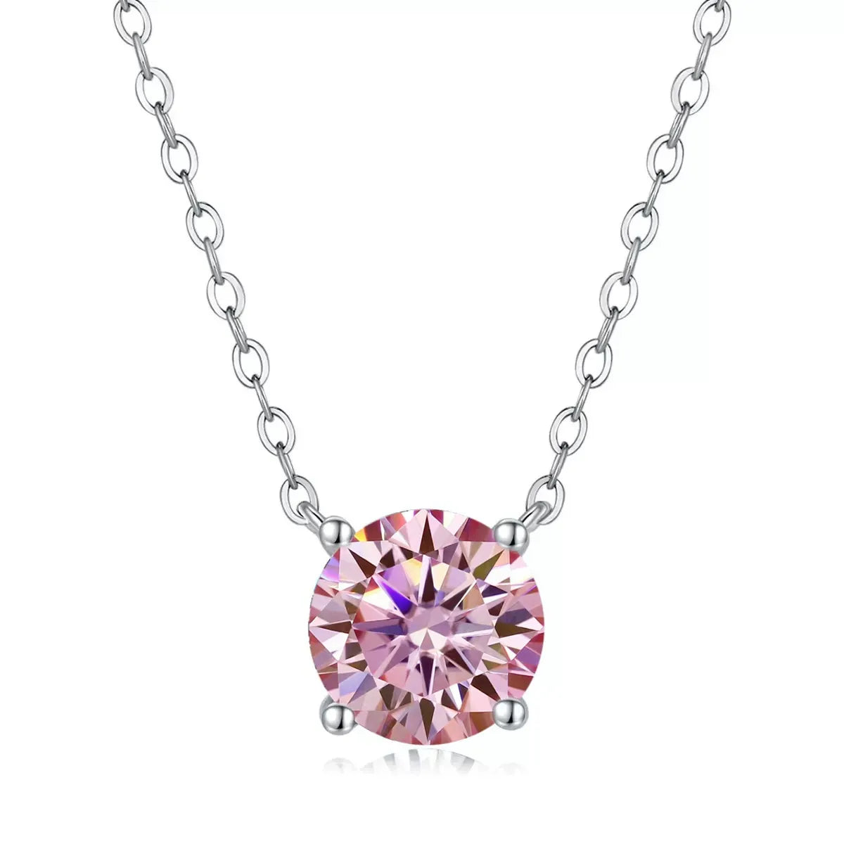 Classic Pink Moissanite Pendant