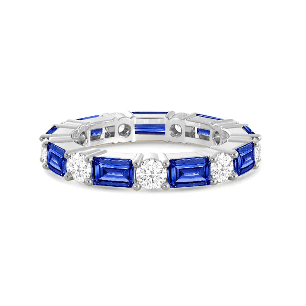 Sapphire and Lab Grown Diamond Eternity Band