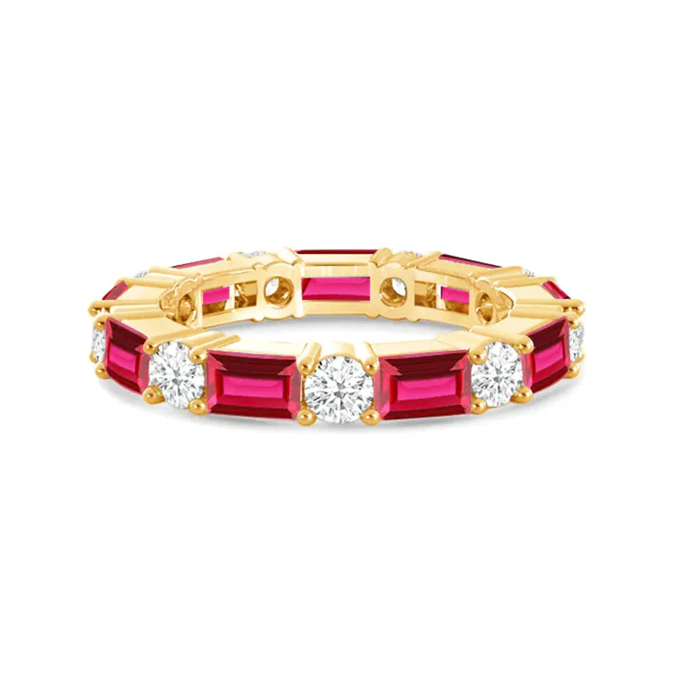 Ruby and Lab Grown Diamond Eternity Band