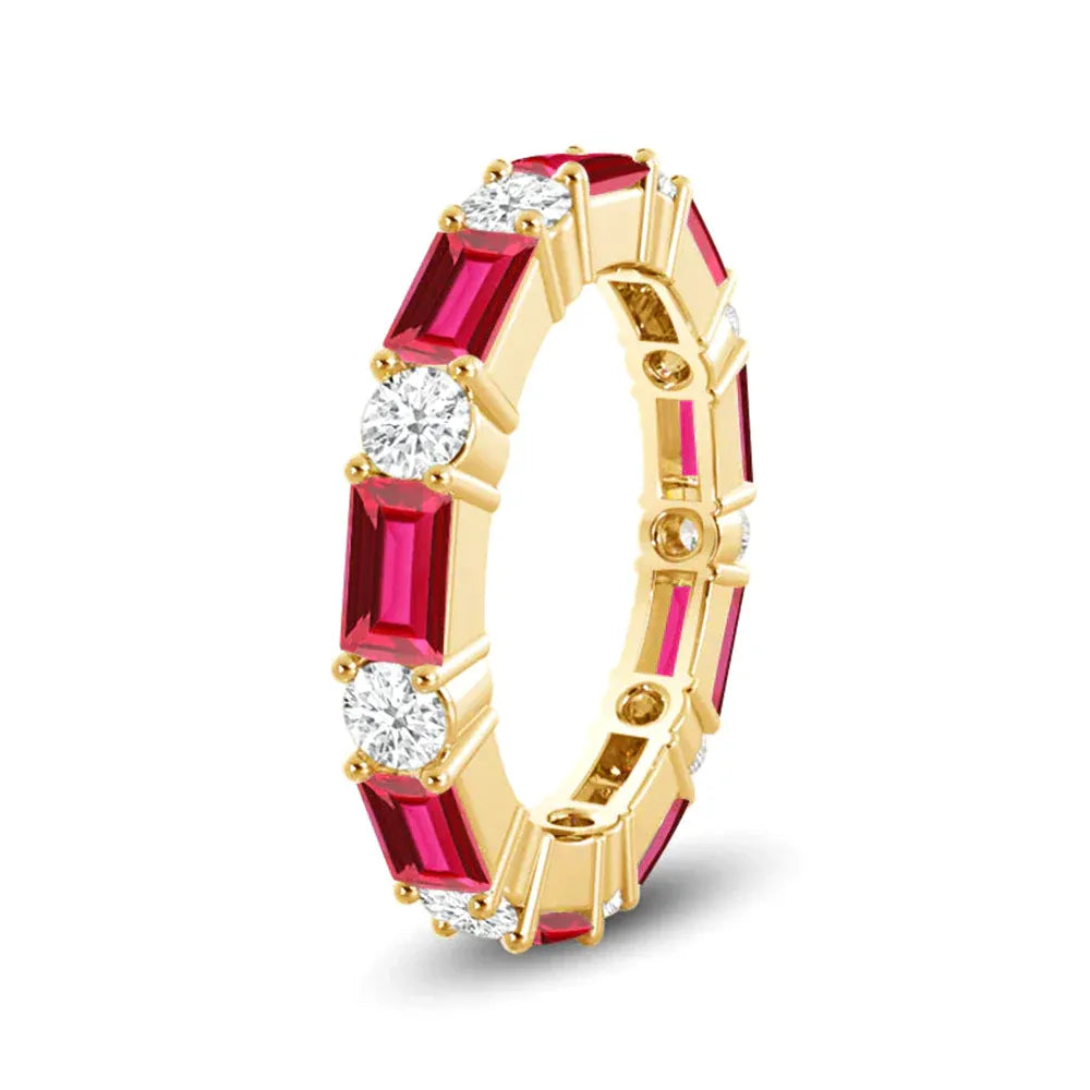 Ruby and Lab Grown Diamond Eternity Band