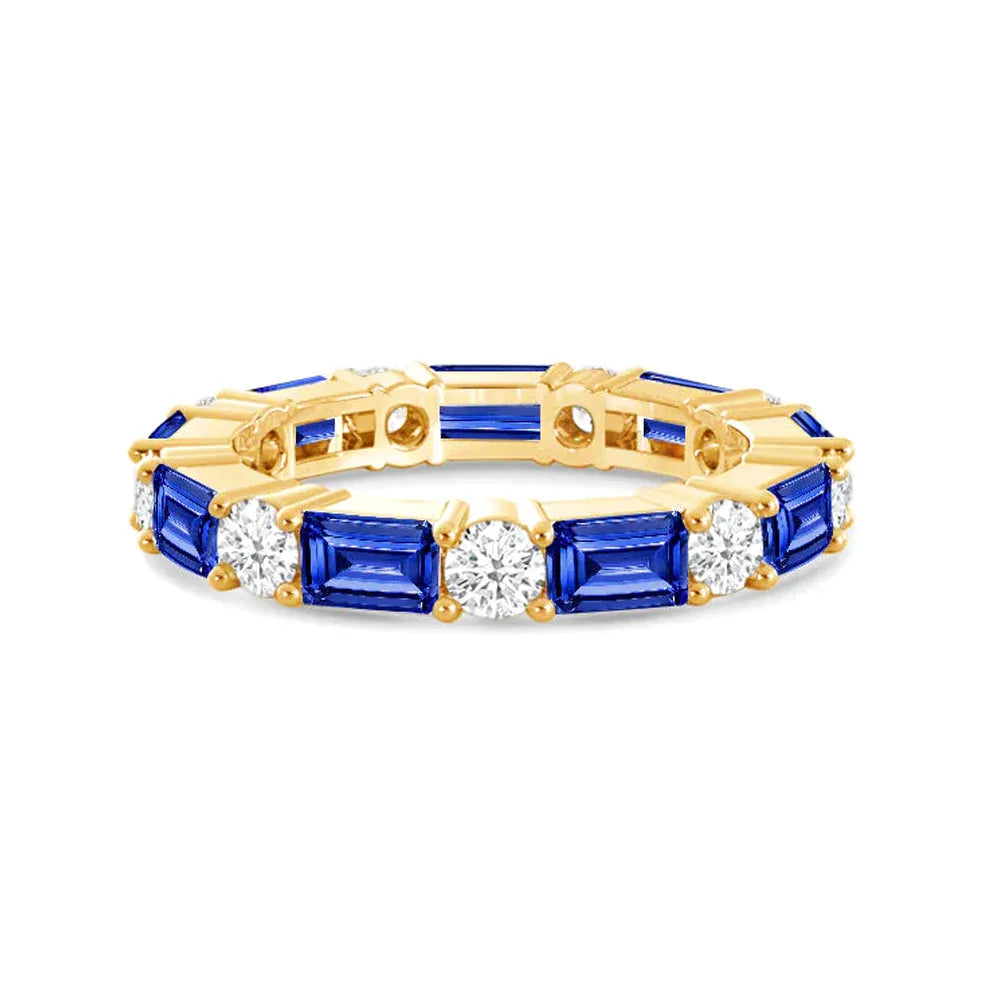 Sapphire and Lab Grown Diamond Eternity Band