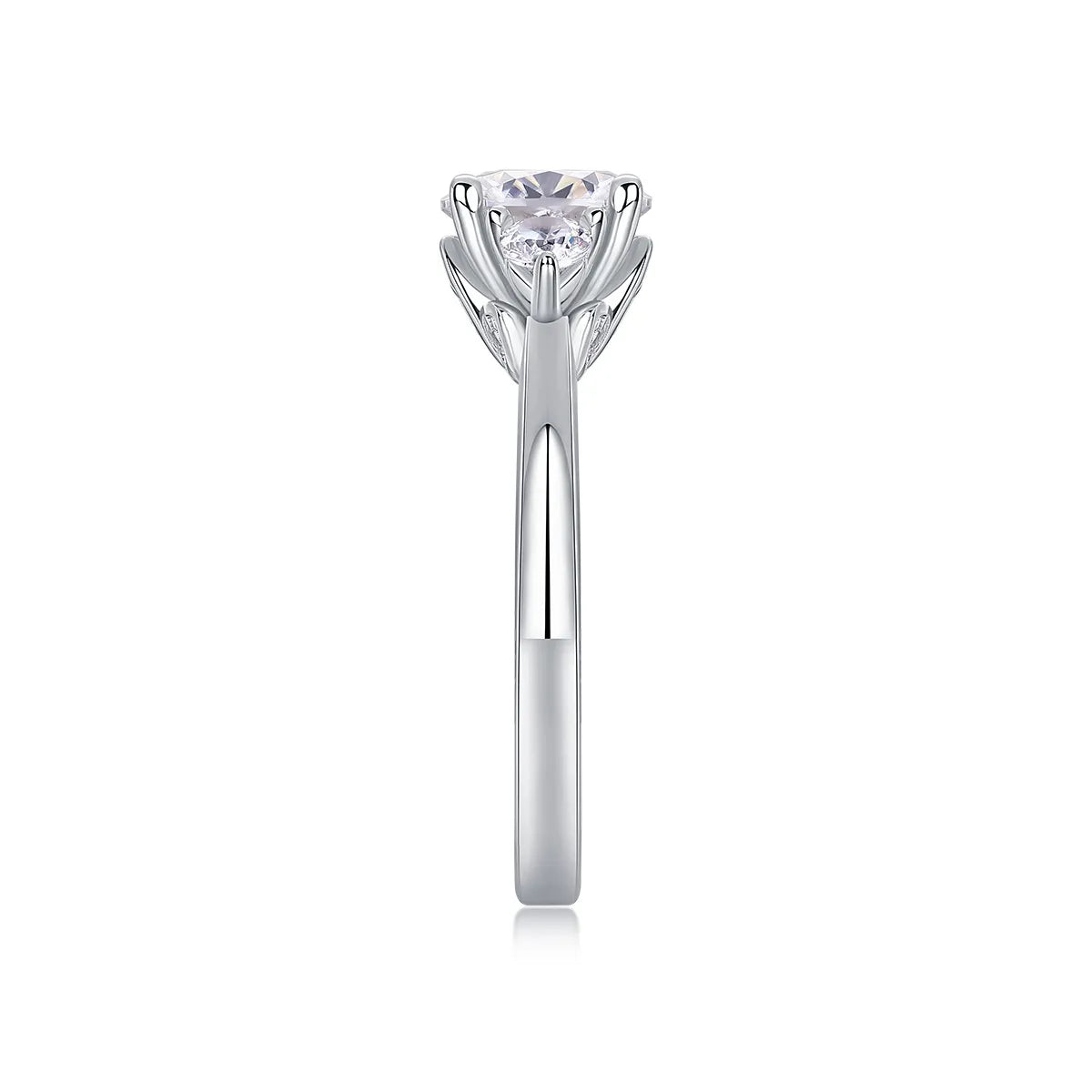 Side Stones Round Three Stones Engagement Ring