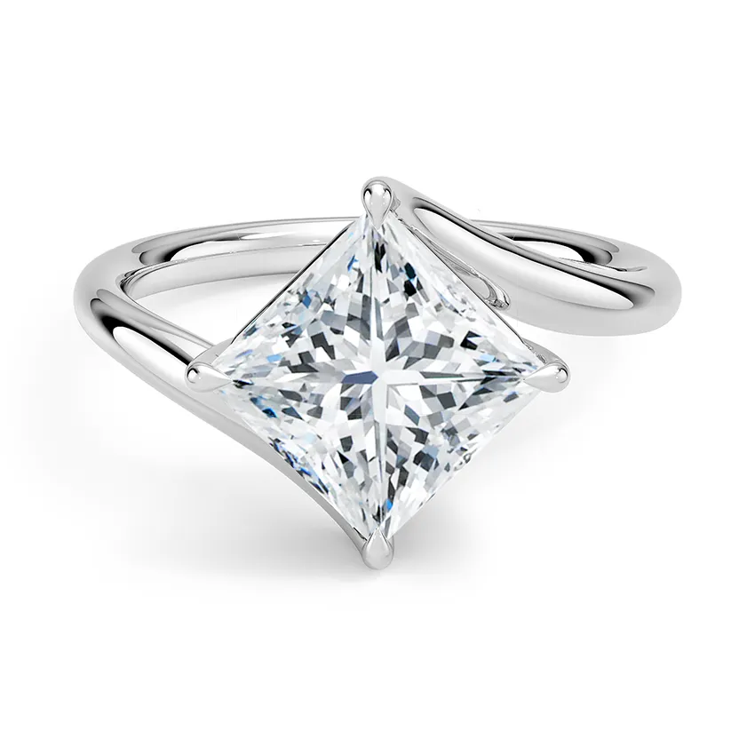 Solitaire Twisted Princess Cut Engagement Ring