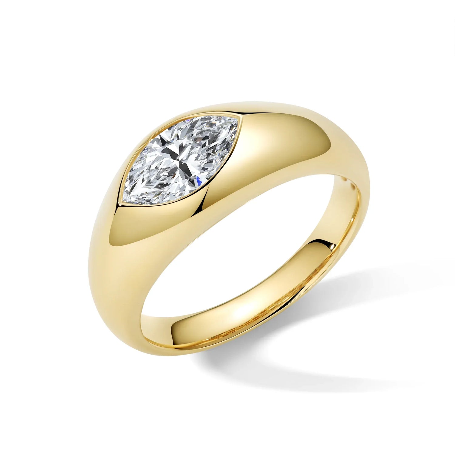 Marquise Dome Moissanite Engagement Ring