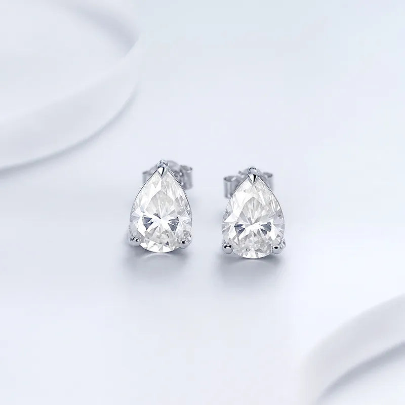 Pattern Pear Moissanite Earrings