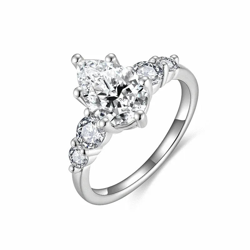 The Signature Pear Cut Five Stone Moissanite Ring 3.0 ct