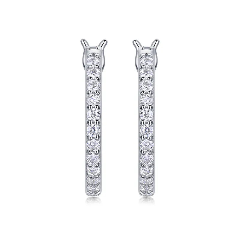 Inside Out Share Prong Moissanite Huggie Earrings