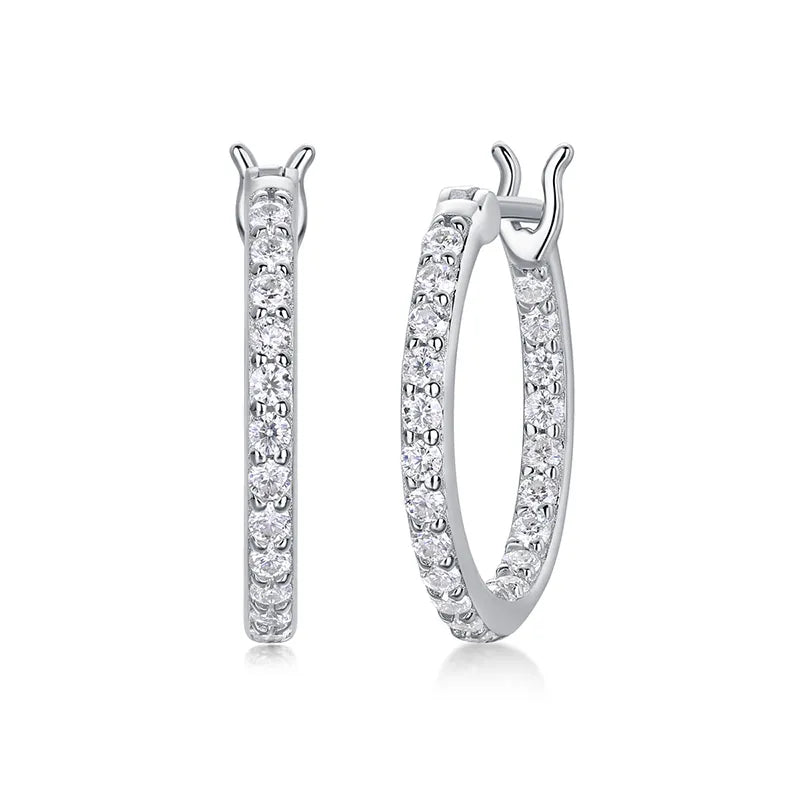 Inside Out Share Prong Moissanite Huggie Earrings