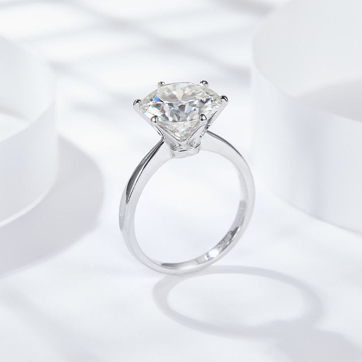 Solitaire Six Prong Moissanite Ring 5.0 ct