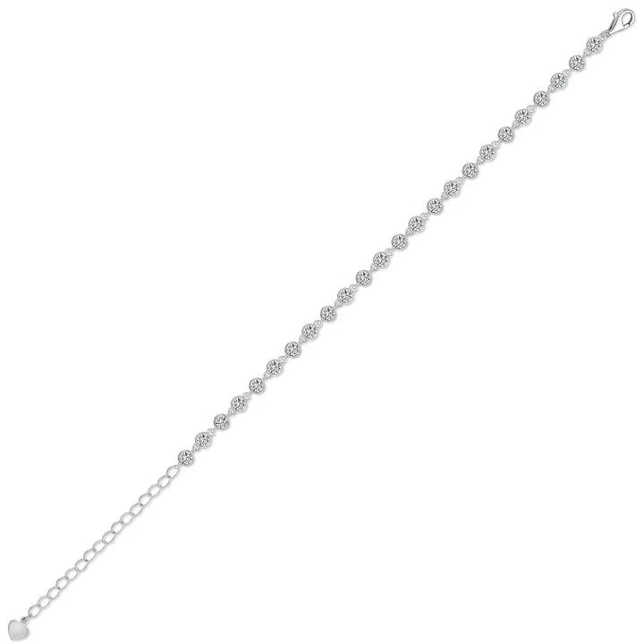Round Moissanite Bezel Set Link Tennis Bracelet