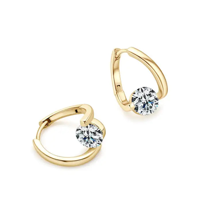 Twisted Setting Moissanite Earrings