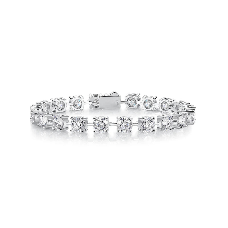 Round Moissanite Link Tennis Bracelet