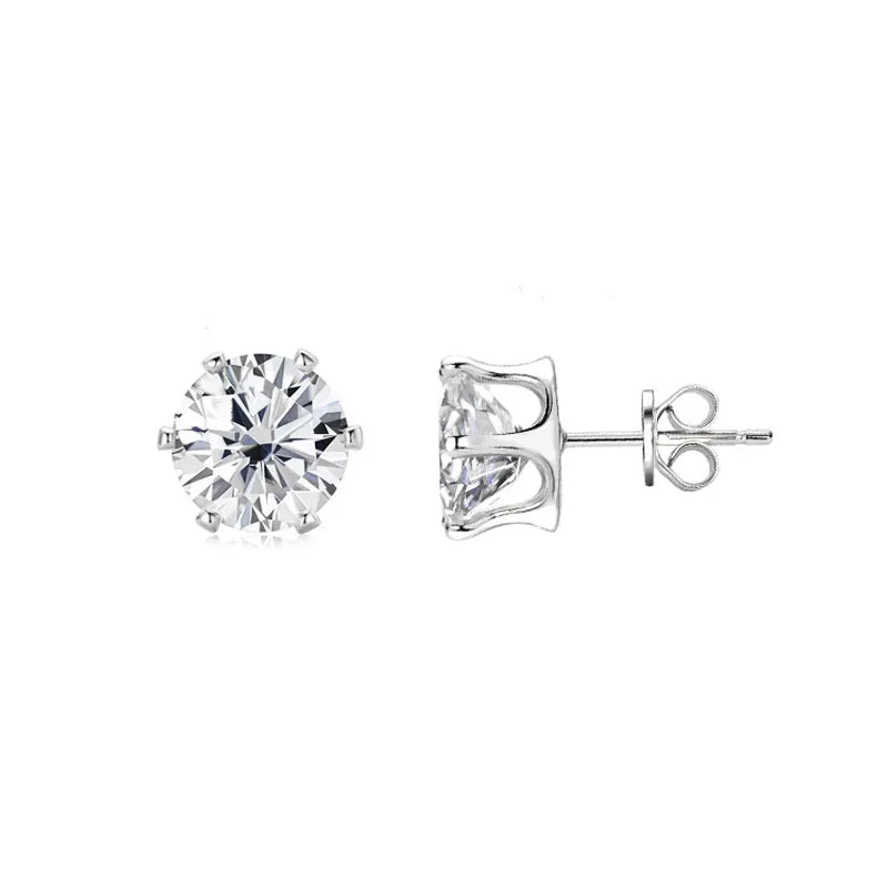 Rotunda Moissanite Stud Earrings