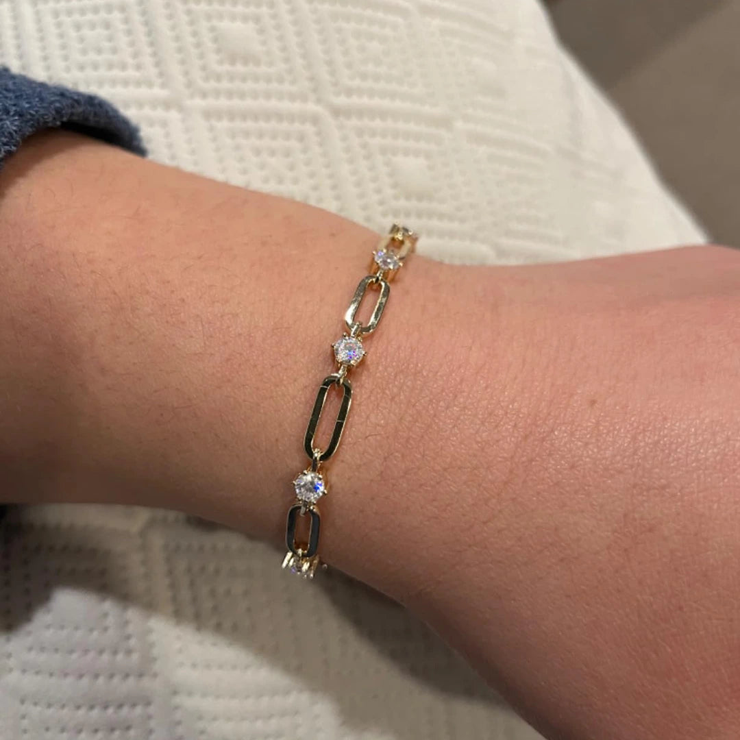 Moissanite Paperclip Chain Bracelet