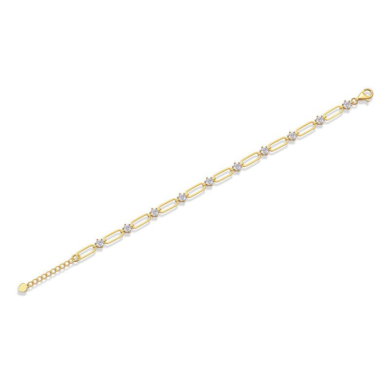 Moissanite Paperclip Chain Bracelet