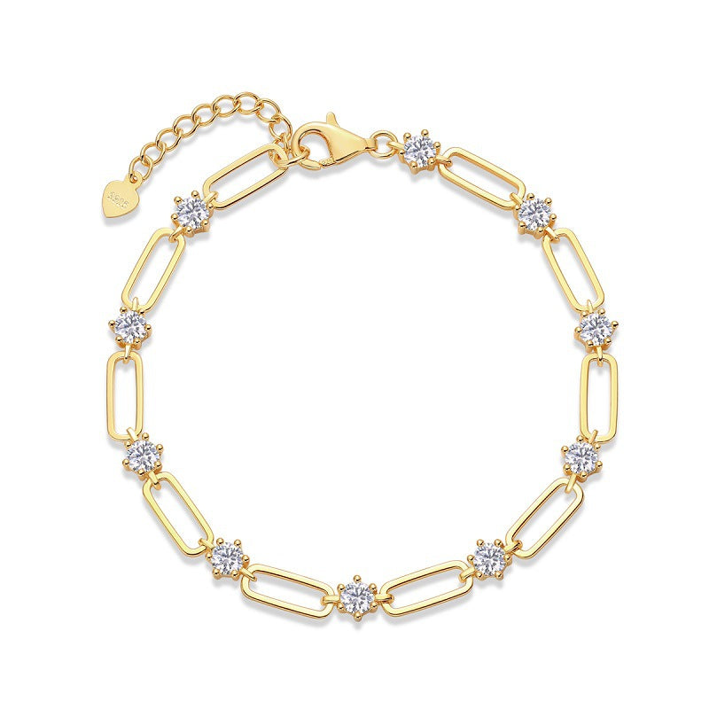 Moissanite Paperclip Chain Bracelet