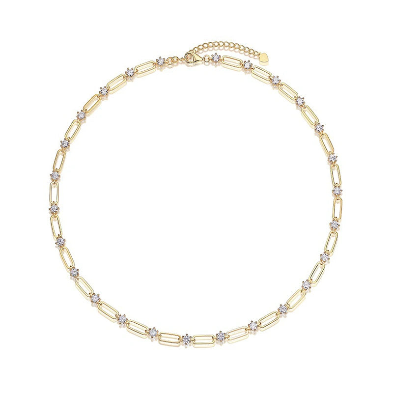 Moissanite Paperclip Chain Necklace