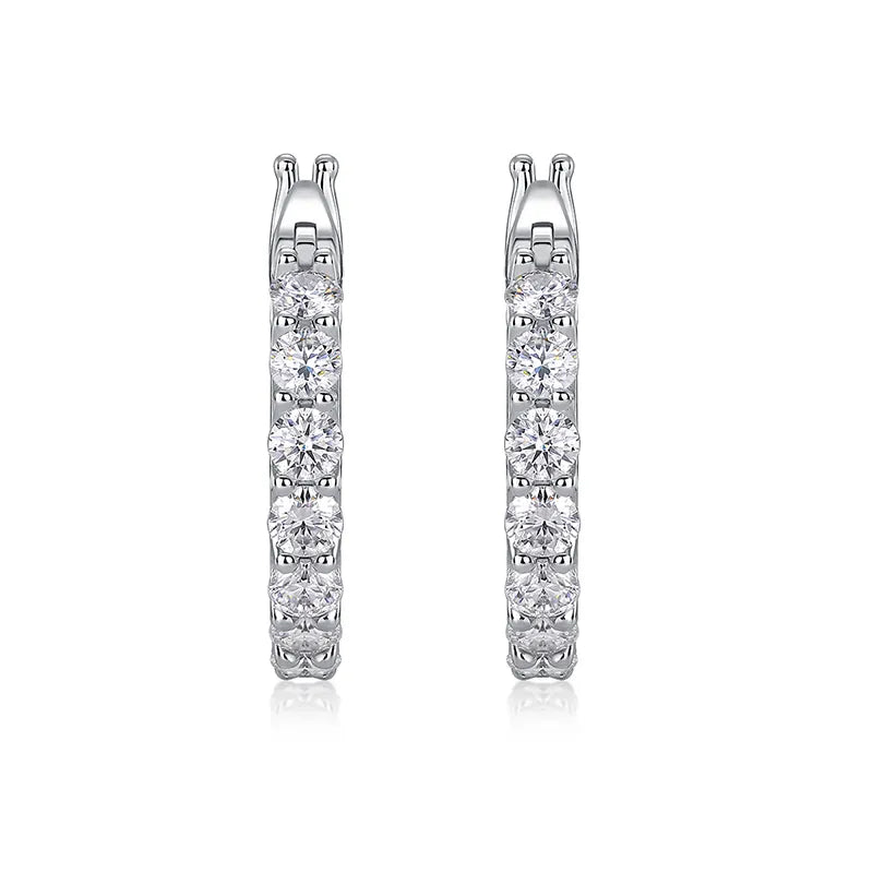 Pattern Moissanite Huggie Earrings