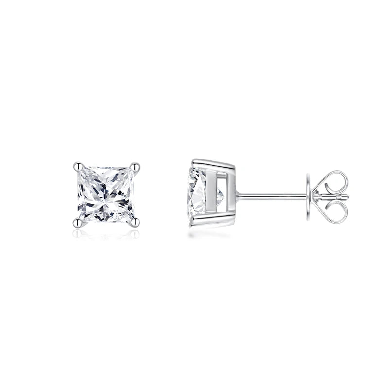 Classic Princess Diamond Stud Earrings