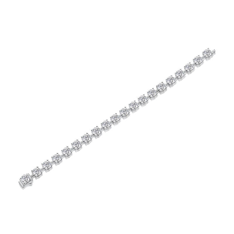 Round Moissanite Link Tennis Bracelet