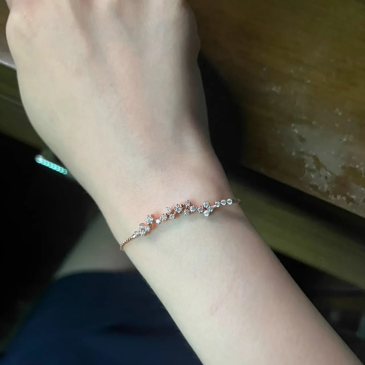 Delicate Floral Moissanite Chain Bracelet