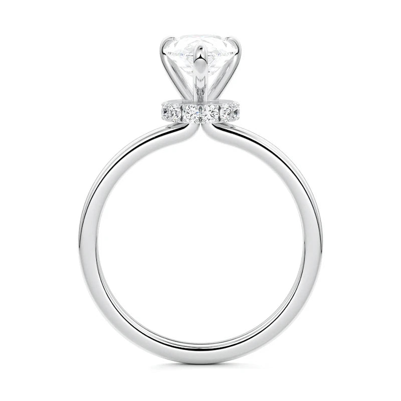 Secret Halo Pear Engagement Ring