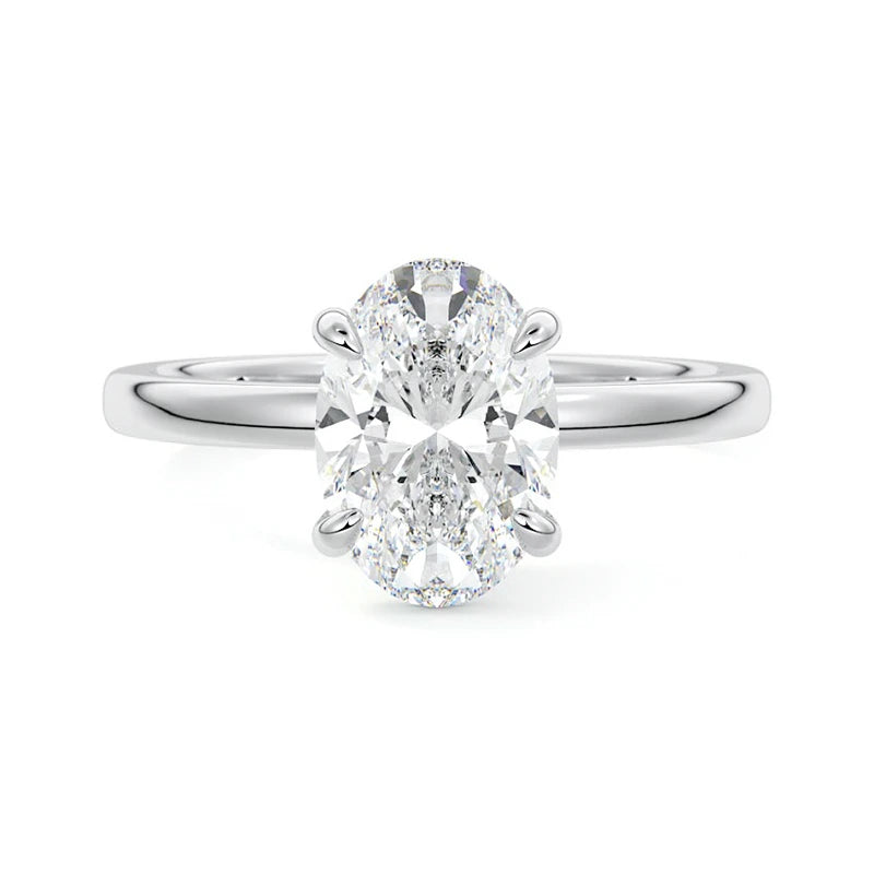 Secret Halo Oval Engagement Ring