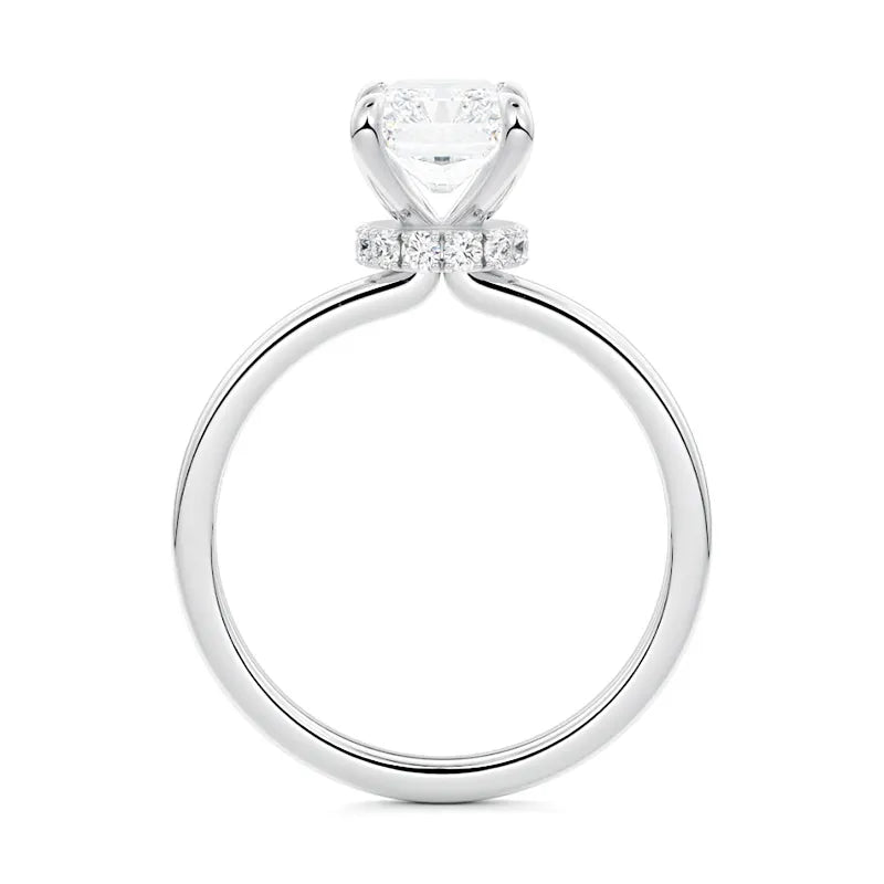 Secret Halo Radiant Engagement Ring