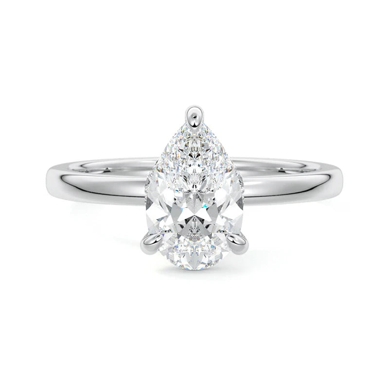 Secret Halo Pear Engagement Ring