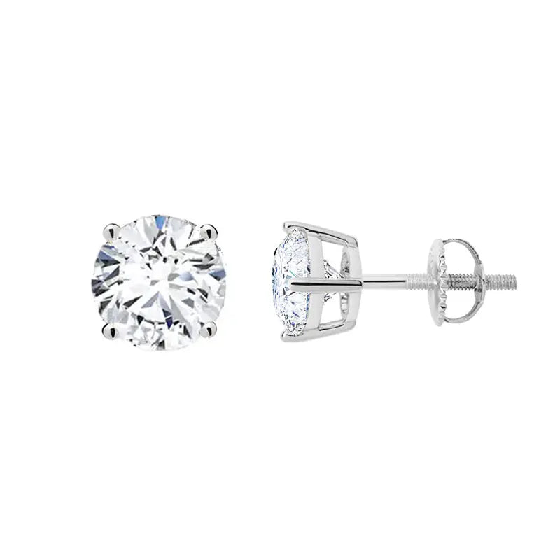 Classic Moissanite Screw Back Stud Earrings