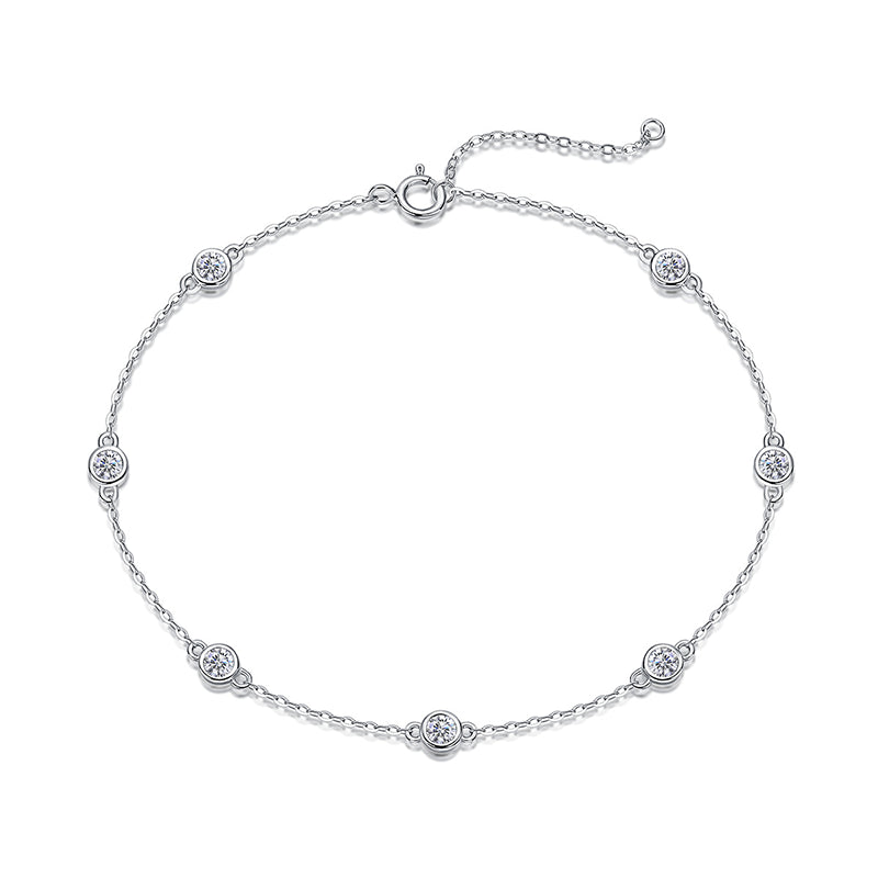 Seven Moissanite Bezel Tennis Bracelet