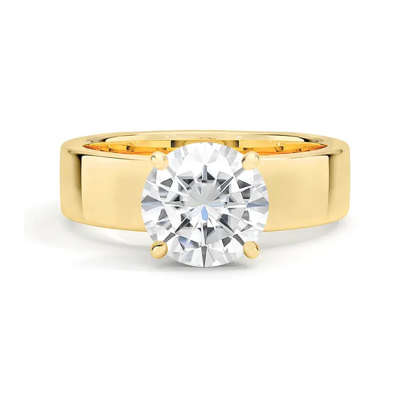 Solitaire Thick Band Moissanite Ring