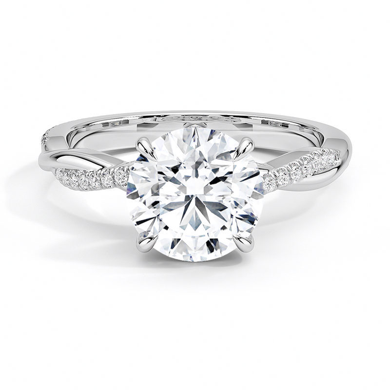 Twisted Vine Hidden Halo Moissanite Ring