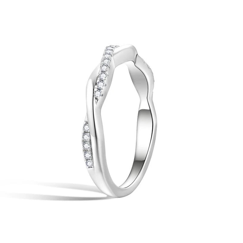 Twisted Wine Moissanite Wedding Band